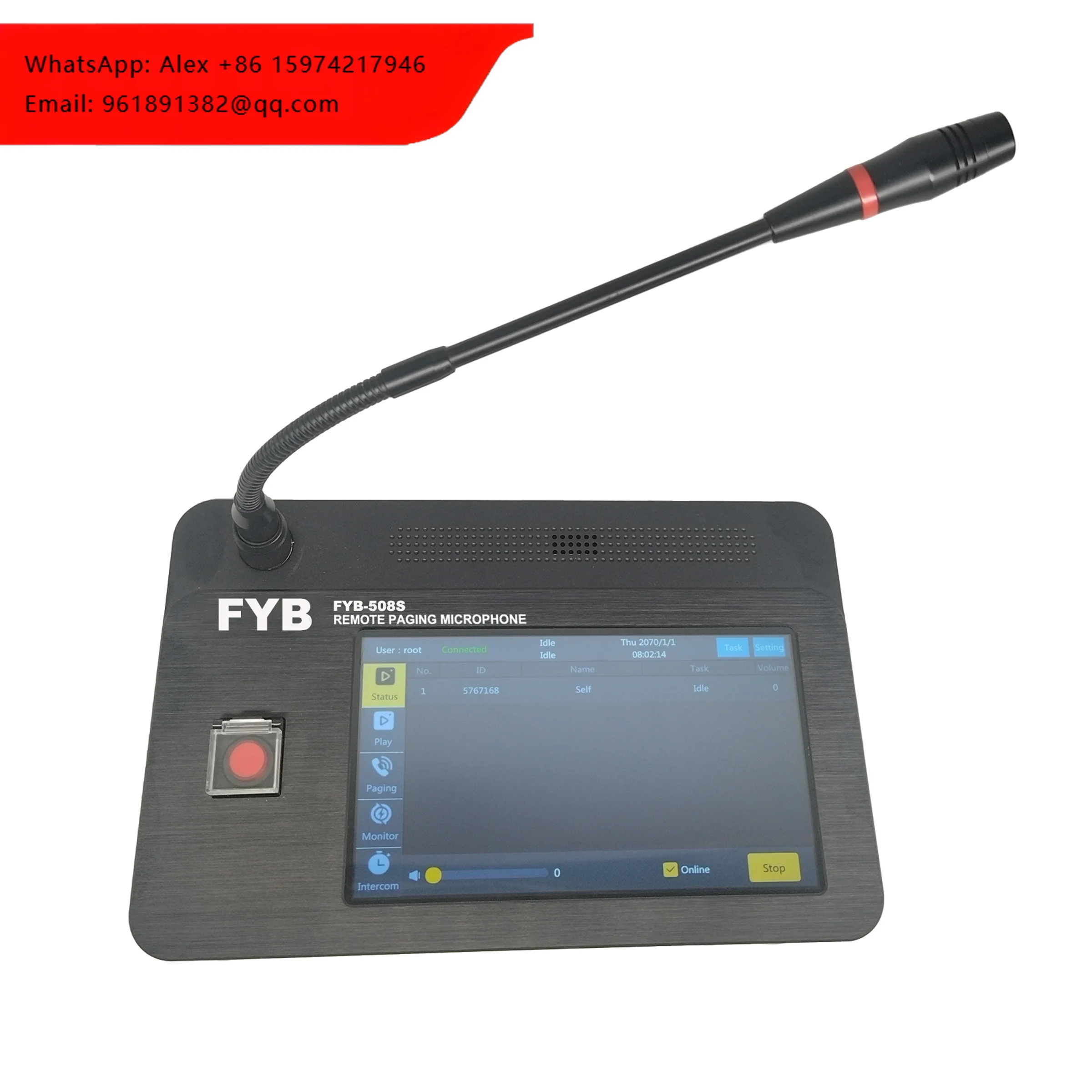 BTS Item: Internationally Compatible SIP Protocol Paging System, SIP Microphone, Public Address System, Built-in Server,