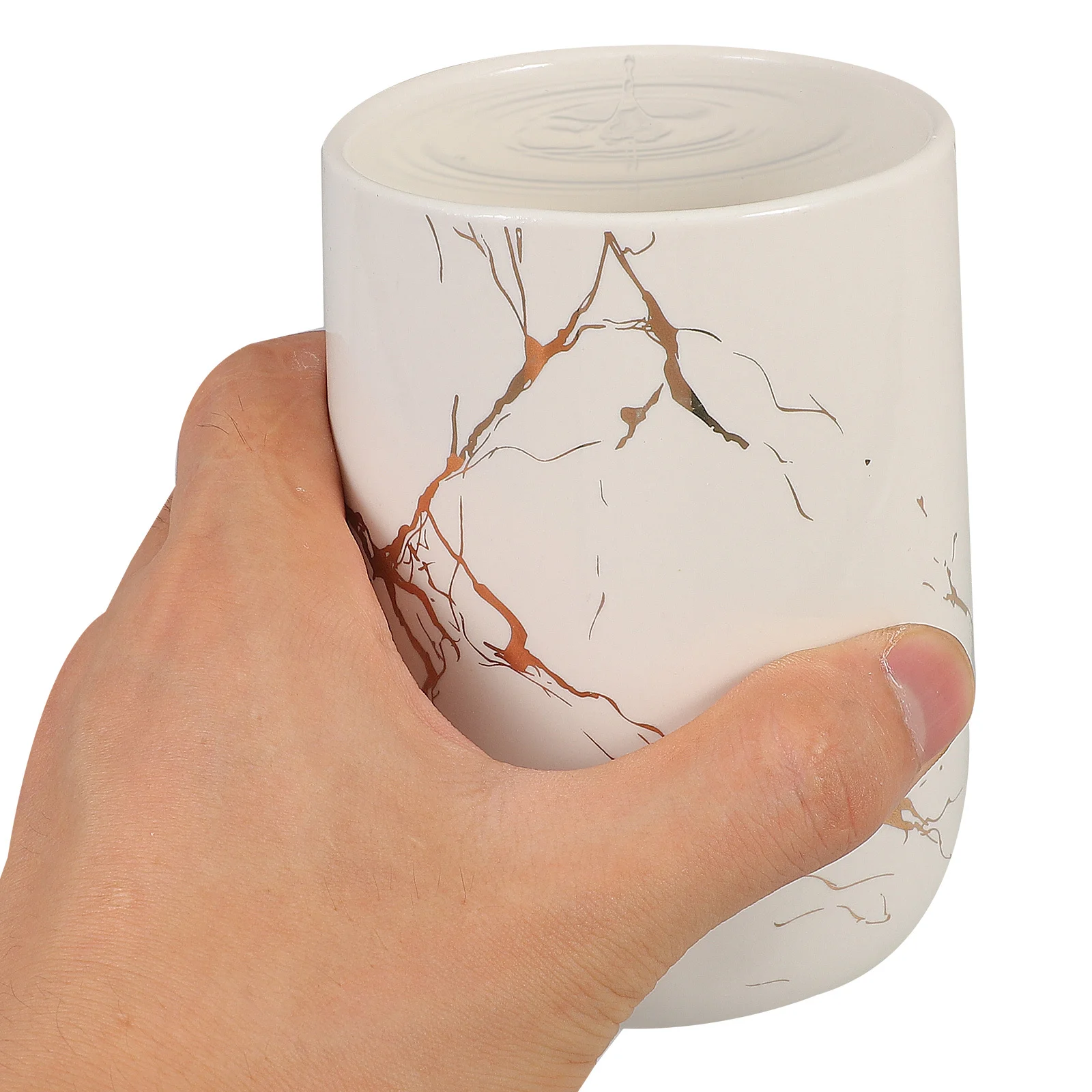 

Bathroom Toothbrush Cup Ceramic Marble Pattern Reusable Mouth Wash Cup Storage Holder Travel Tumbler Brush Container