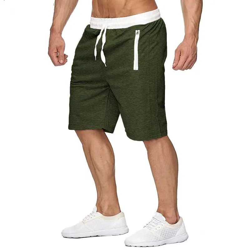 Shorts De Treino De Fitness Quick Dry Para Homens, Bolsos De Zíper, Esportes De Ginástica, Corrida, Patchwork, Novo, Mais, S-3XL