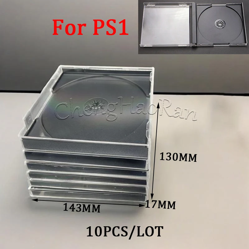 10PCS Transparent Plastic Game Disc Storage Shell Cover for PS1 PlayStation 1 High-Quality Single Disc Storage Bracket Box Case