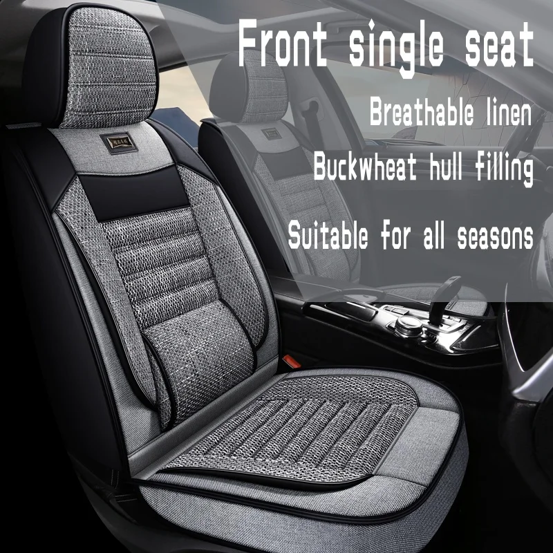 

Front single-seat car seat covers, breathable linen for all seasons, driver's seat protection, universal style