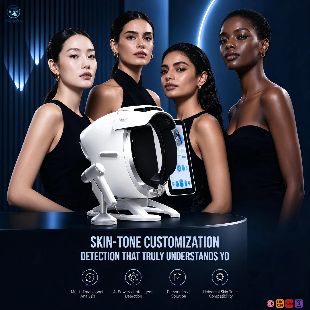 Latest Model – K56 AI Skin Analyzer | 8-Spectrum Imaging 270° Facial Skin Analysis Device | Beauty Salon Skin Diagnostic Instrum