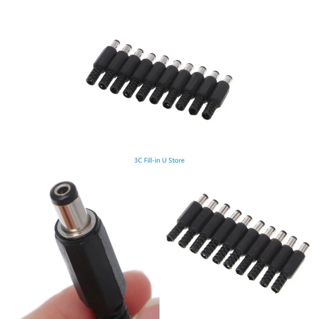 G8TA 10 Pcs 5.5x2.1mm Male for DC Plug Socket Connector Adapter Plastic