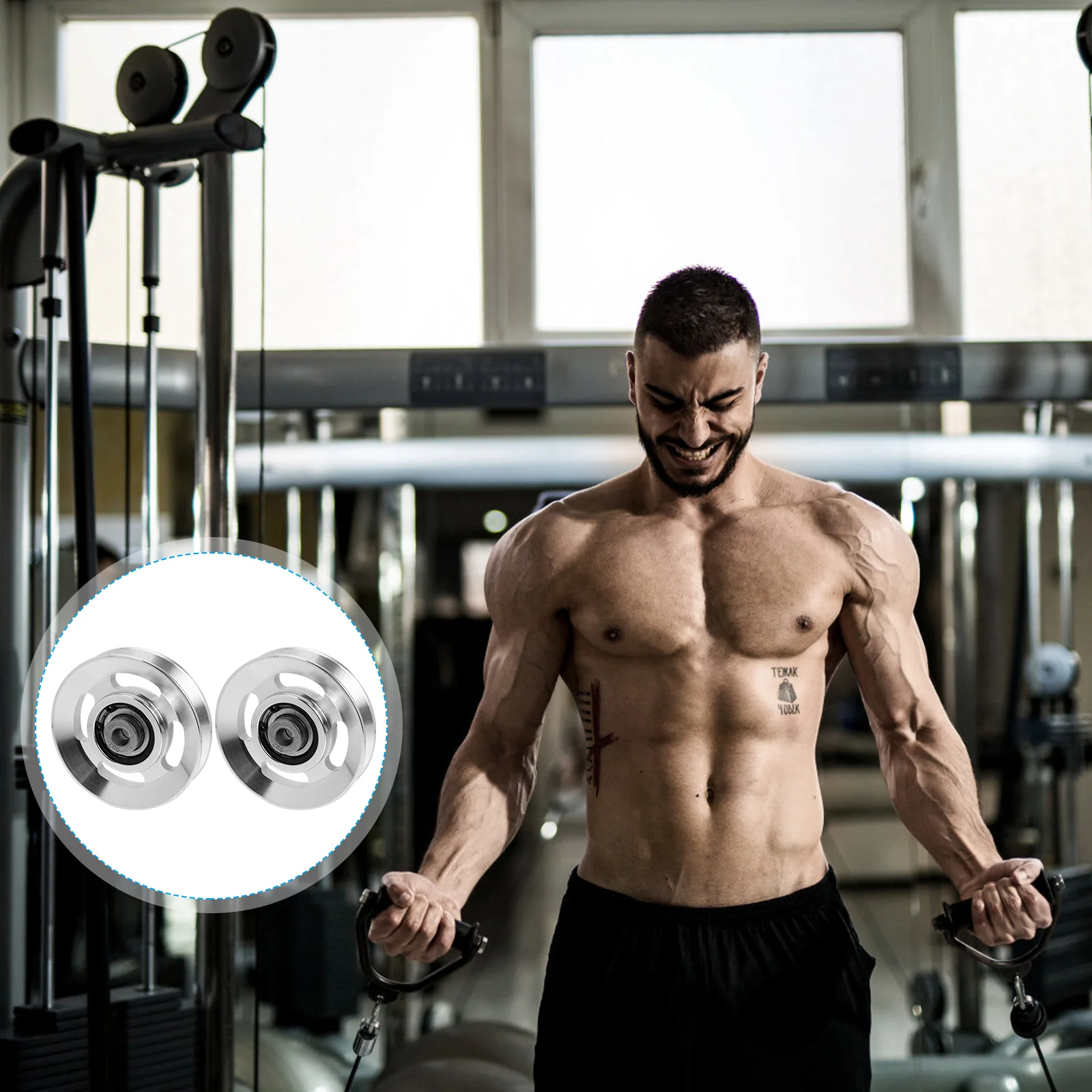 2 Pcs Portable Fitness Pulley Exercise The Tow Gym Major Silver Wear-resistant Cable