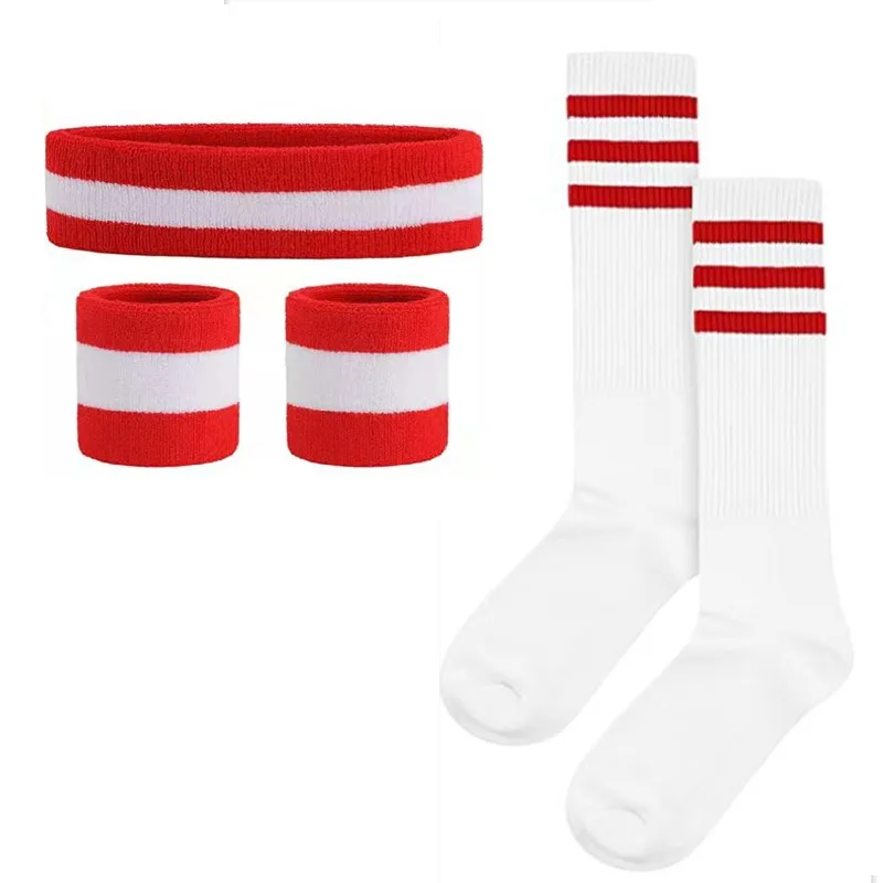 Rainbow Sports Wristbands Headband Socks Set for Basketball Football Athletic Accessories