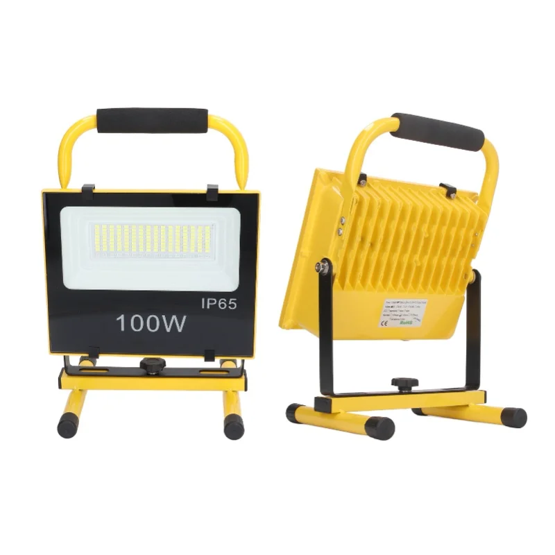 كشاف ضوء خارجي قابل لإعادة الشحن LED IP65 مصباح محمول مقاوم للماء 100 وات 9000LM 6500 ك