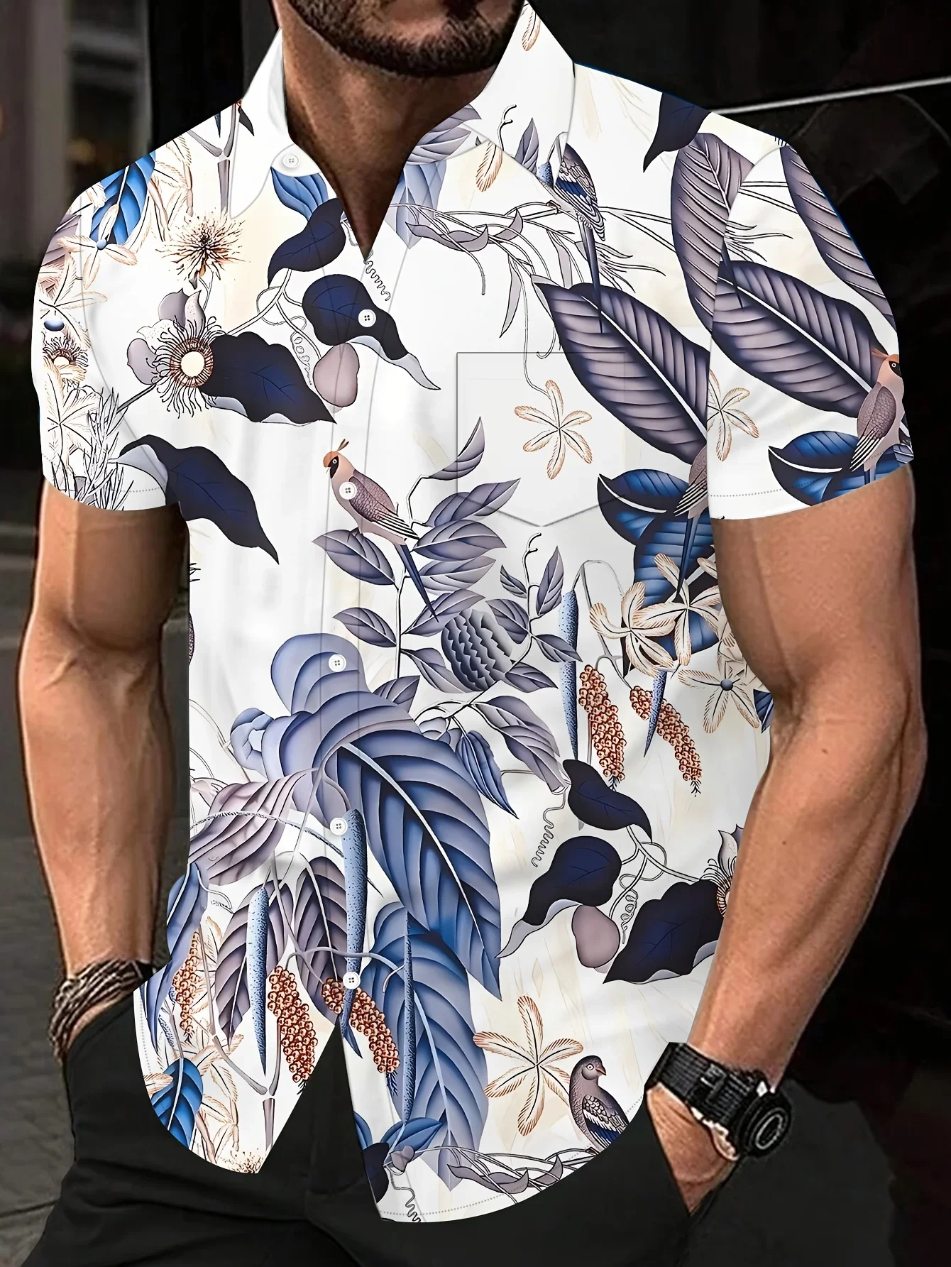 Men's 2026 Fashion Hawaiian Shirt Summer Casual Man Women Short Sleeve Eye-Catching Beach Party Print Holiday Wear Shirts