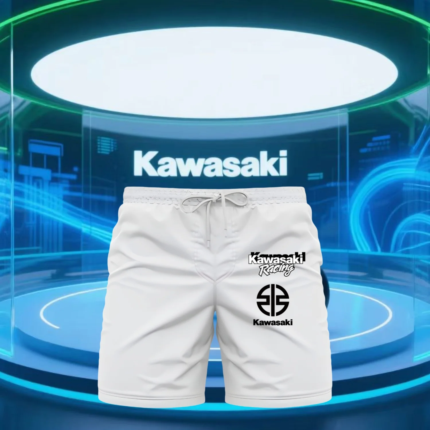 Men New Shorts Kawasaki Motorcycle Graphic 3D Print Quick Drying Breathable Cool Daily Shorts Men Summer Sports Comfort Shorts 3