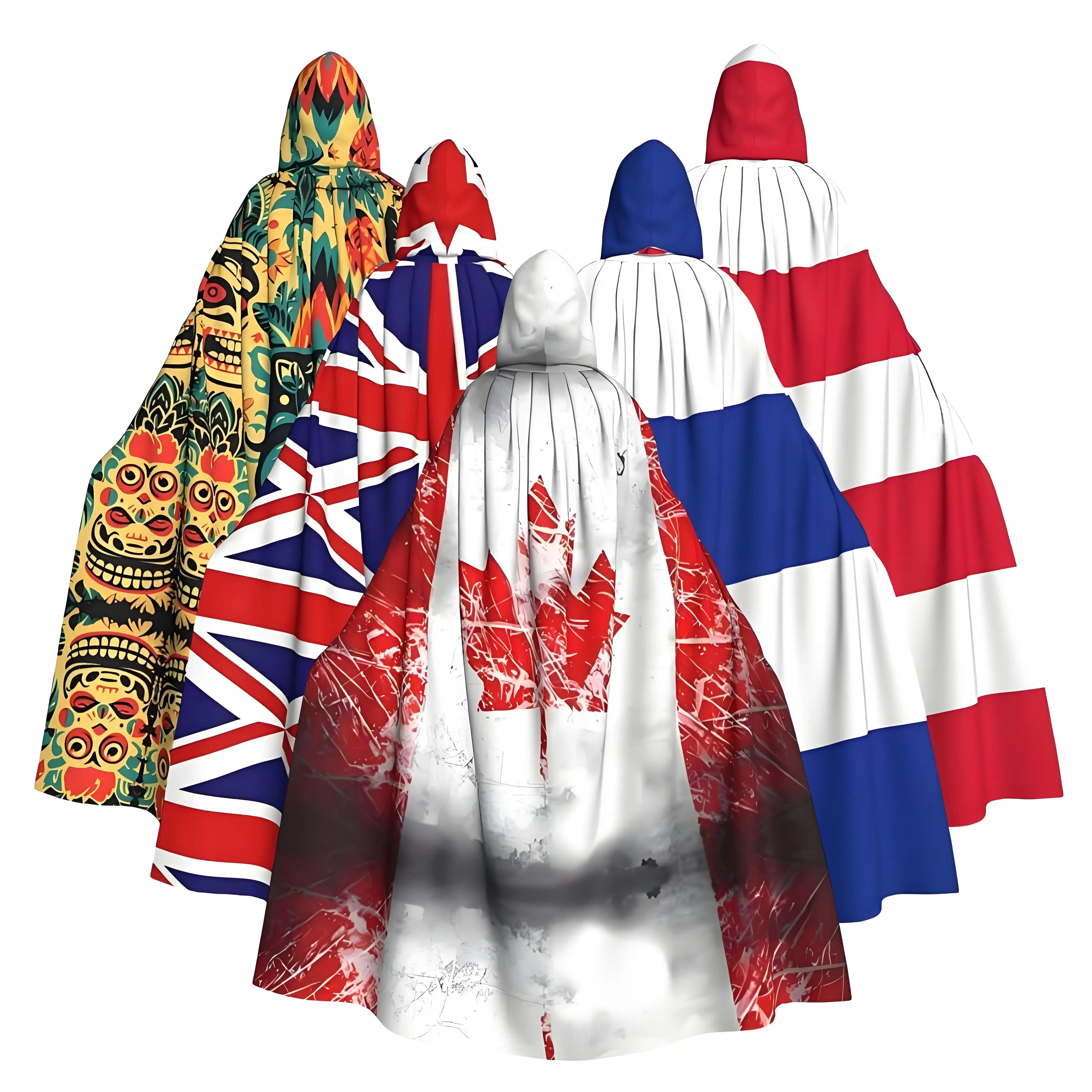 

Medieval Adult Long Hooded Cloak Witch Costume Templar Knight's Monk Robe Halloween Vampire Cosplay Party Clothing