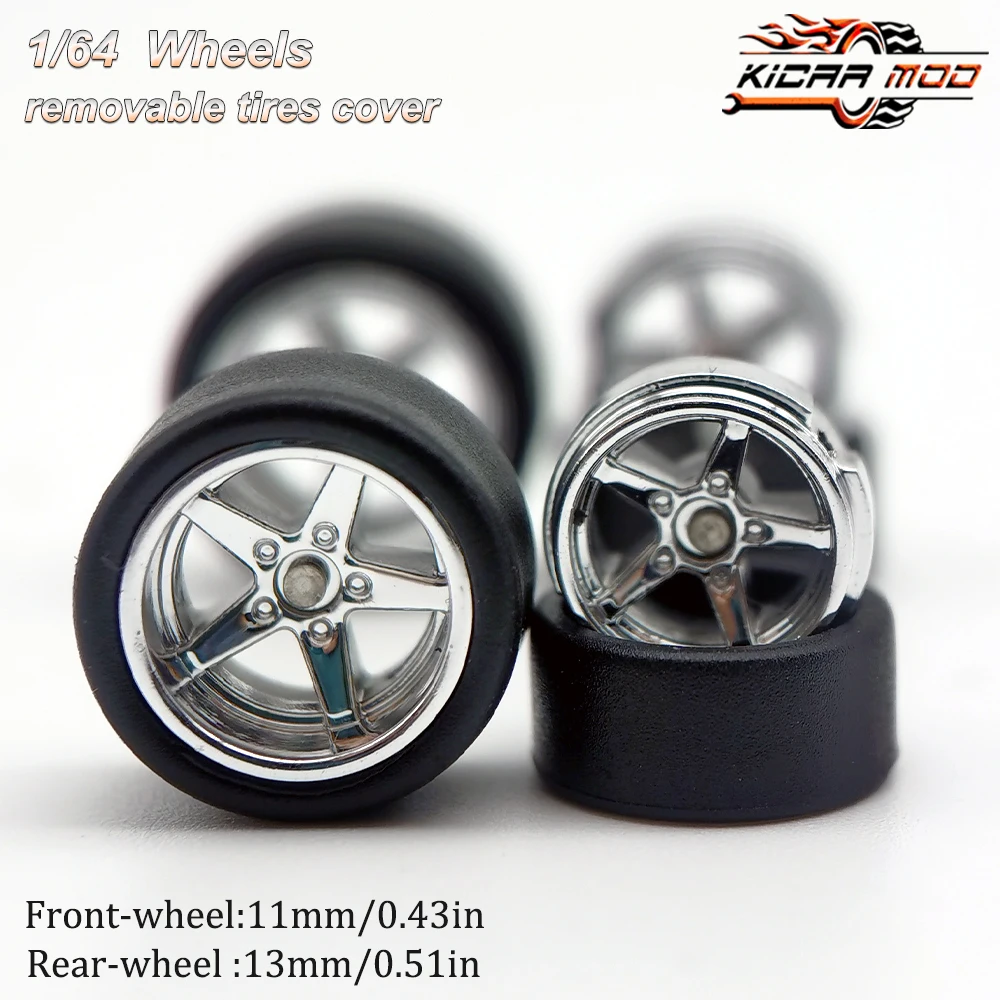 

1/64 RLC Premium Wheels with Slick Tires for Hot Wheels RLC Muscle Car Advan GT Model Car Refitting Parts D:11mm+13mm (1 Set)