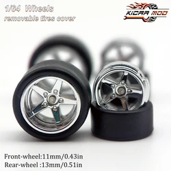 RLC Premium Wheels with Slick Tires for Hot Wheels, RLC Muscle Car, Advan ightModel Car Refiting Parts, D:11mm + 13mm, 1 Set, 1/64