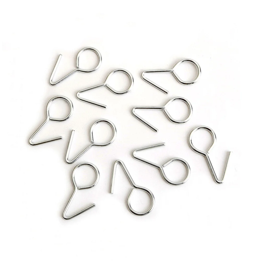 

100PCS Metal Ring Tail S-Hooks Silver For Car Truck SUV Auto Seat Covers Hook High Quality Durable 1.5cmx28mm Interior Car Parts