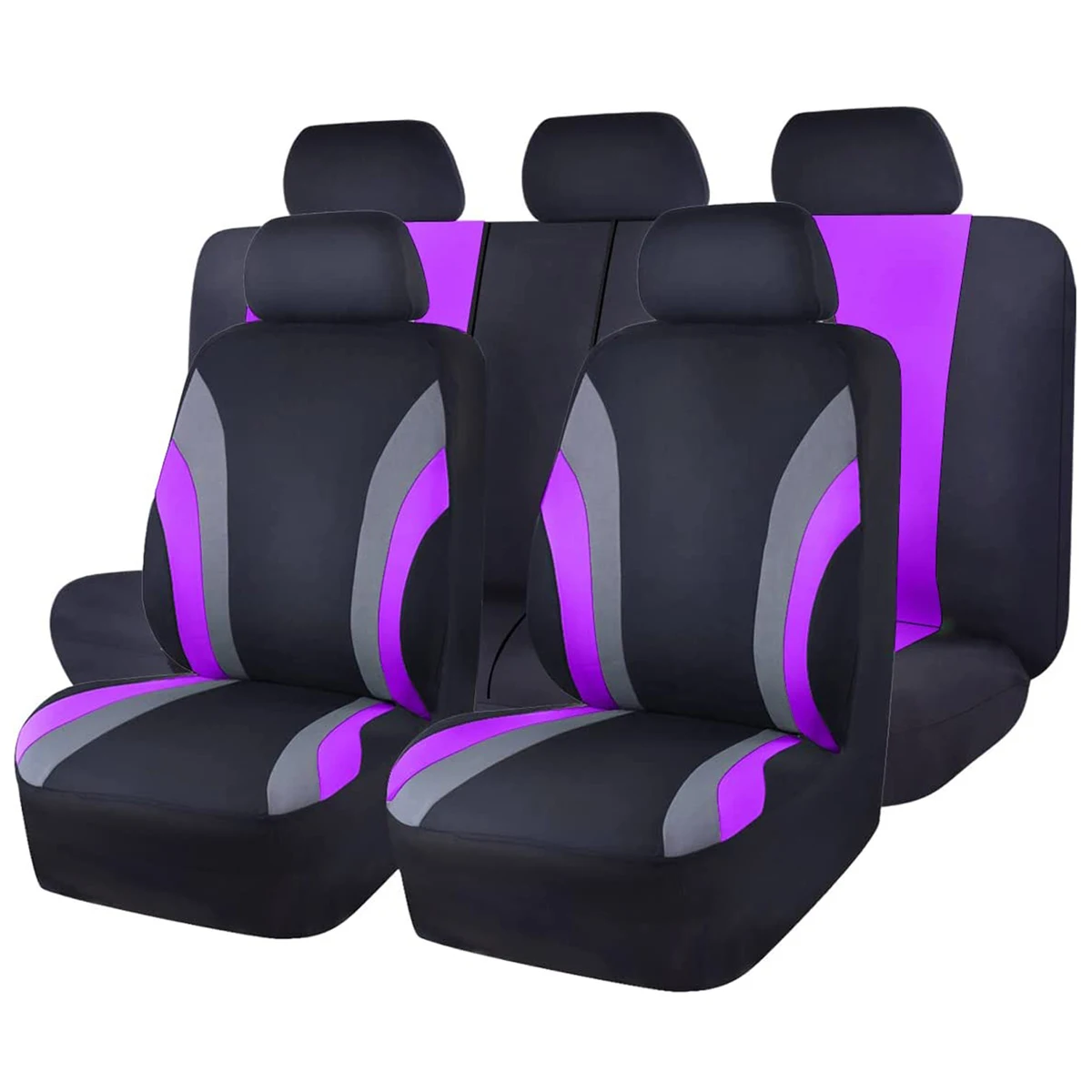 Sportlicher Stil, komplettes Set, Autositzbezüge aus Polyestergewebe, Autositzschutz, universell passend für die meisten Autos und SUVs – Detail 21