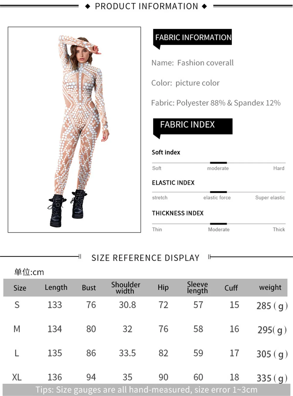 IOOTIANY Damen Sexy Slim Bodysuit Cosplay Karneval Party Zentai Kostüm Glitzer-Muster 3D-Gedruckte Bodysuits – Detail 1
