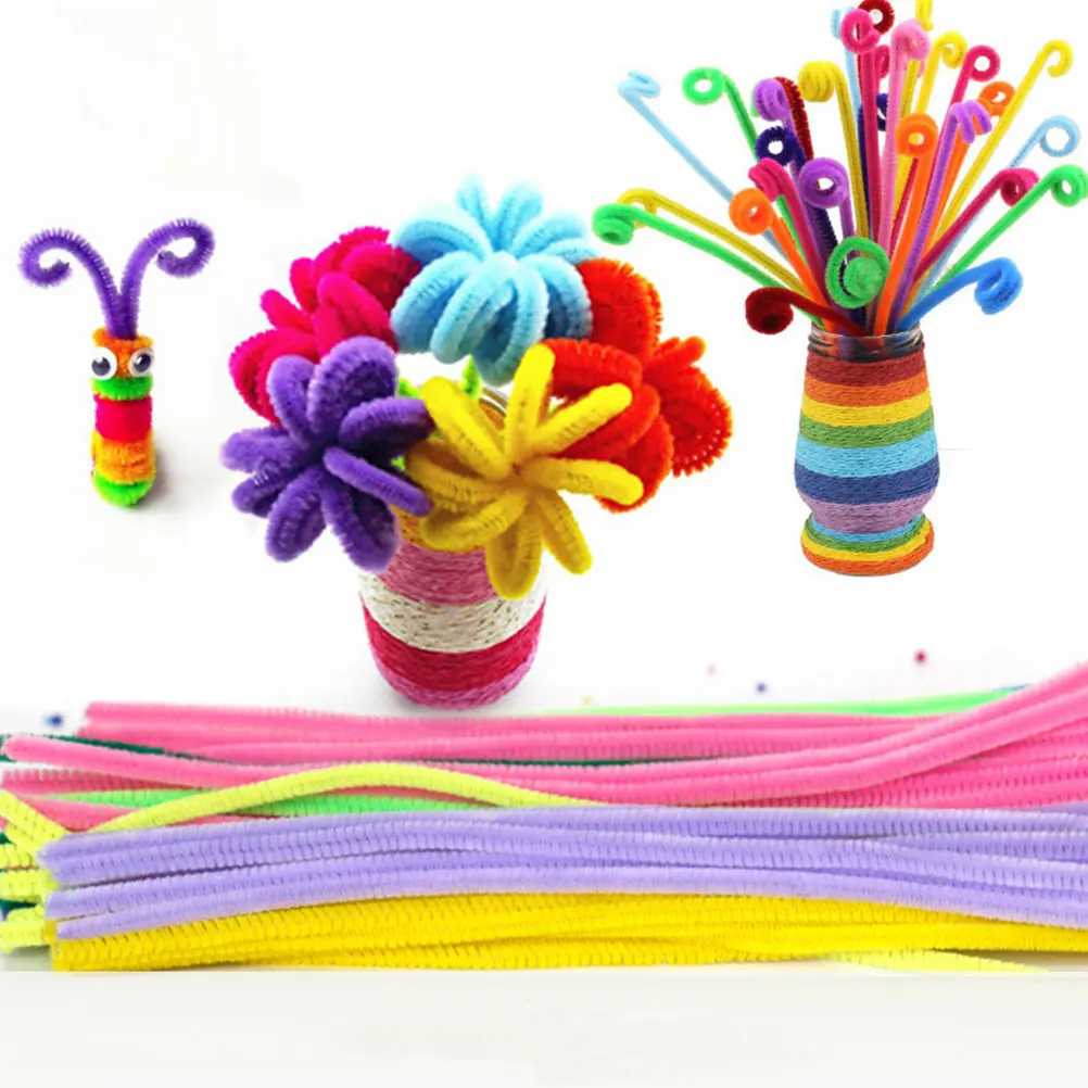

200 Pcs Chenille Stem Craft Sticks Colorful Twisted Rods Xmas Toys DIY Supplies Educational Plaything Bright