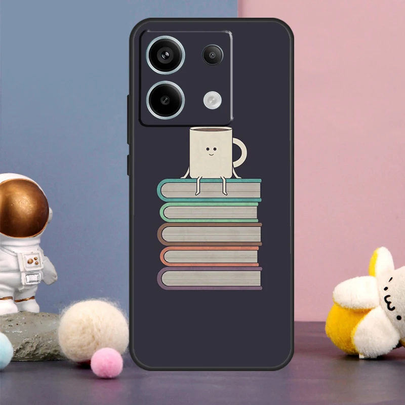  Read Books illustration Case For Xiaomi Redmi Note 13 11 9 10 12 Pro Plus 12S 11S 10S 9S Redmi 12 10C 12C 13C Cover