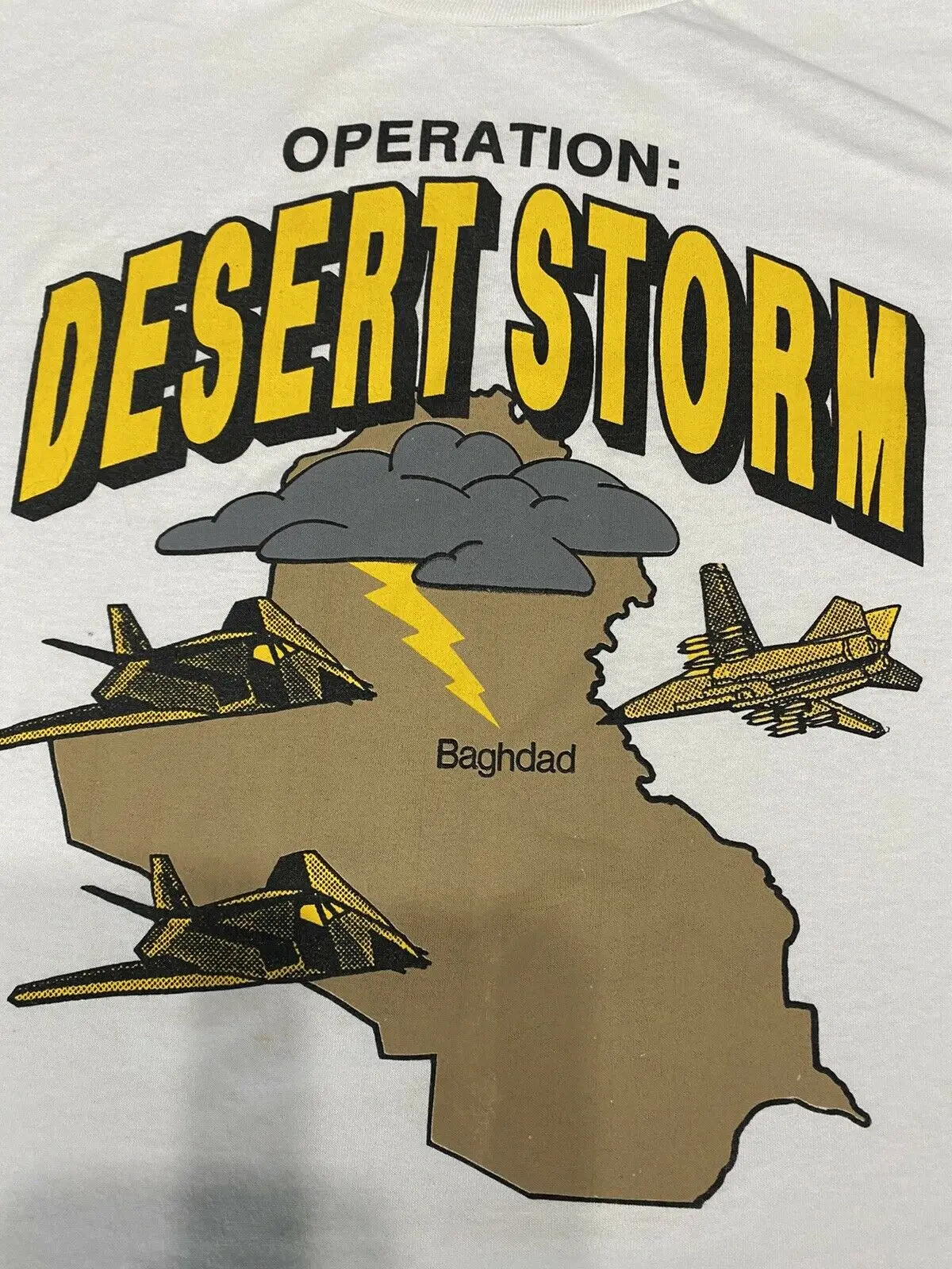 Vintage 90S Desert Storm Gulf War Iraq Stealth Premium Cotton Short Sleeve O-Neck Mens T Shirt New S-3XL Free Shipping