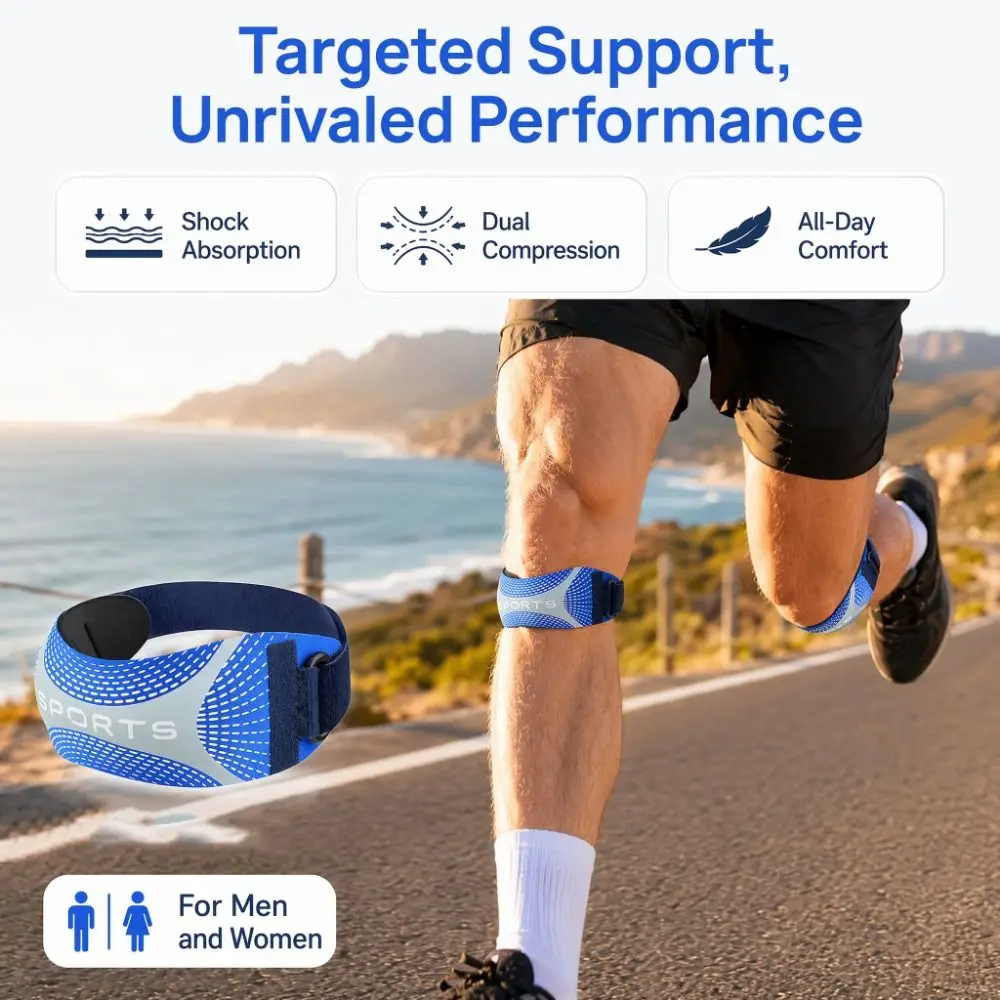 Shock Absorption Patella Belt Breathable Thickened Patellar Support Strap Knee Protection Sweat-Wicking Knee Protection Strap