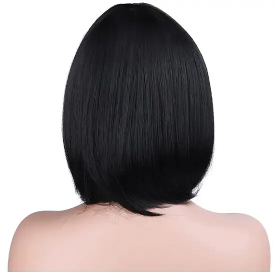 Synthetic Straight  Wigs Short Synthetic Wigs Afro Hair Synthetic Wigs for Women Black Straight Synthetic Hair with Bang