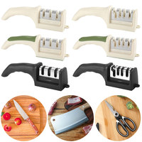 Knife Sharpener Handheld Sharpening Stone 3/4 Stage Kitchen Gadget Sharpener Multi-Function Knife Sharpening Tool for Kitchen