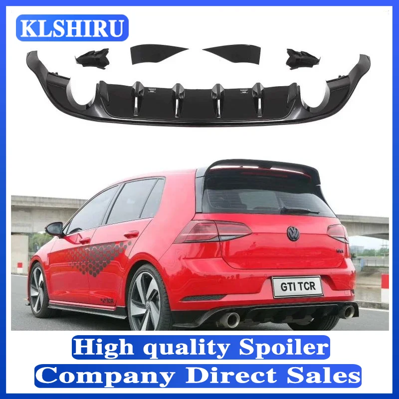 YKSRDNF Diffuser for Volkswagen GOLF 7 / 7.5 VII MK7 / 7.5 GTI R Series hatchback pre-replacement rear bumper diffuser