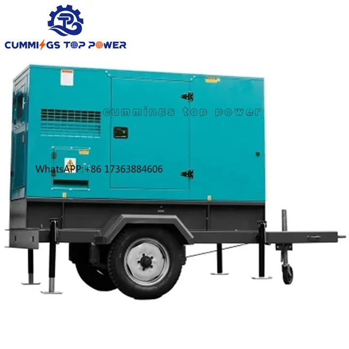 Water Cooled Trailer Type Silent Single Phase 12kw 15kva Genset