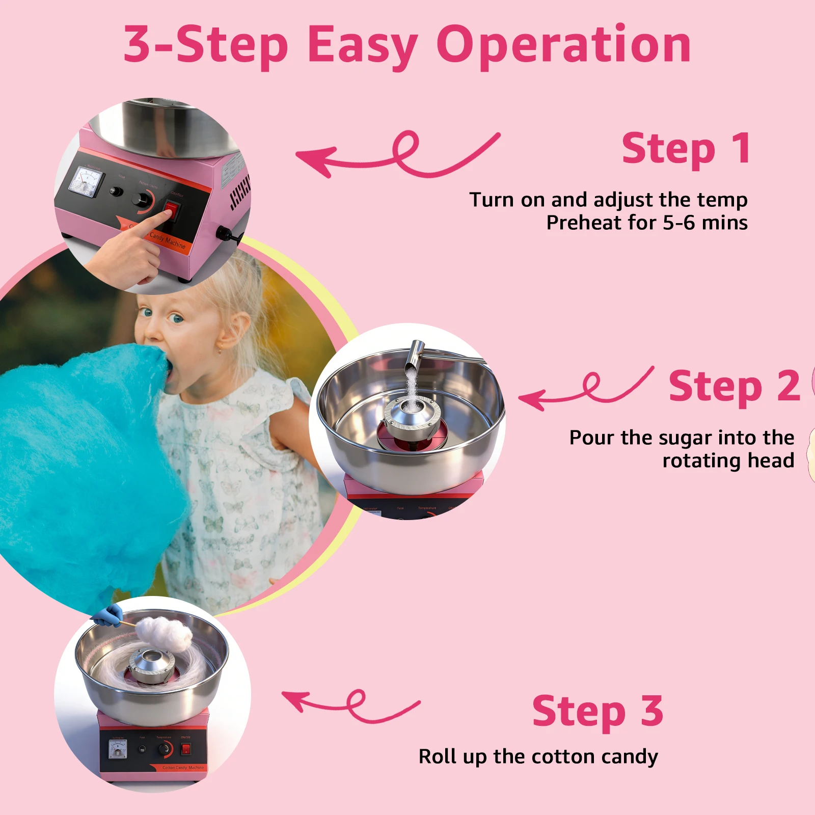 Cotton Candy Maker Machine, El - đánh giá và giá Candy Floss Machine
