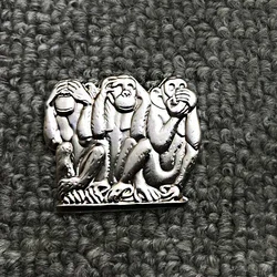 Fashion Three Monkeys Metal Badge DIY Lighter Accessories Replacement For Zippo Zorro Lighter Decor Smoking Gadget