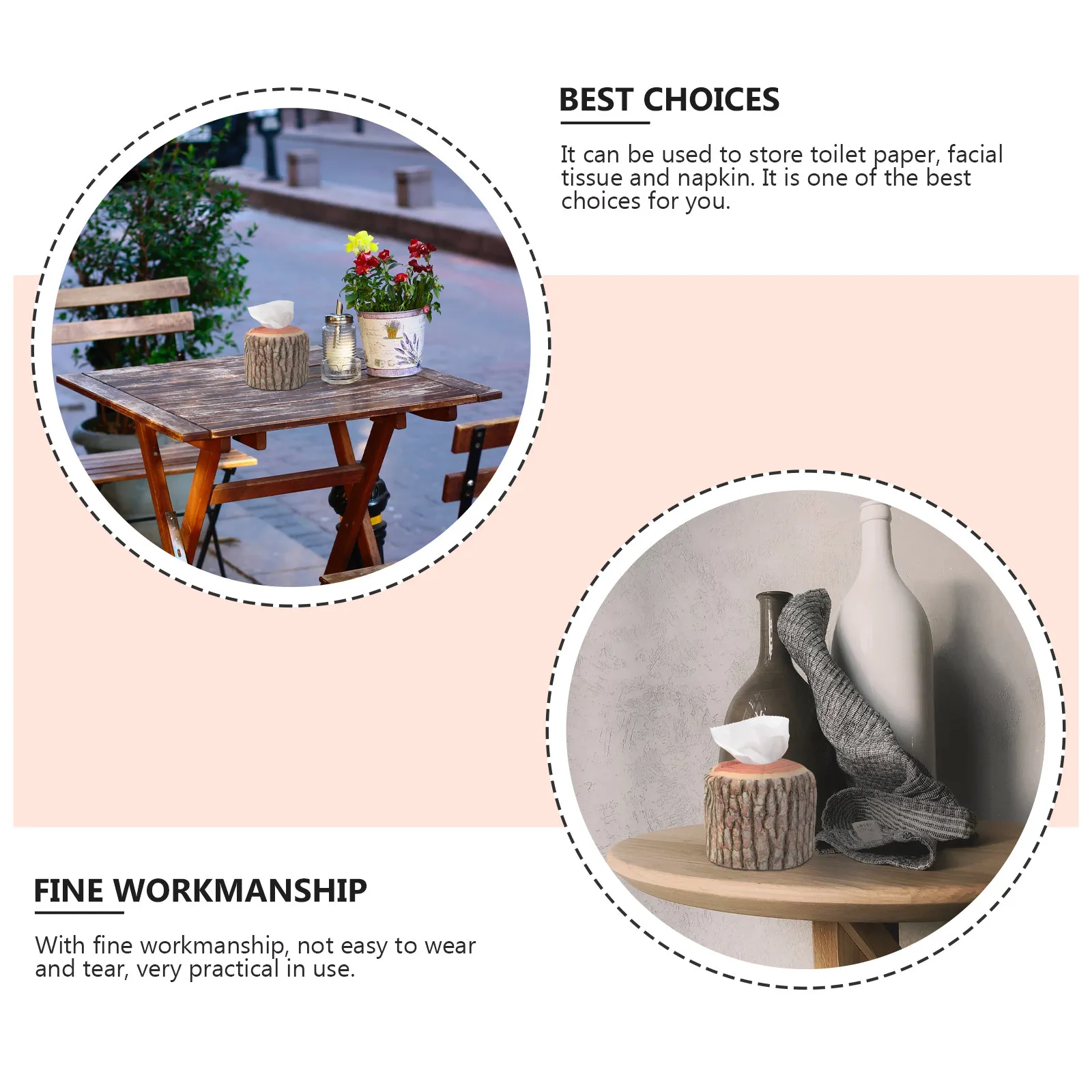 Caja de pañuelos con forma de árbol, organizador de servilletas de color marrón claro, soporte decorativo para mesa, para uso en el hogar, oficina, escritorio, pañuelos creativos, 1 ud.