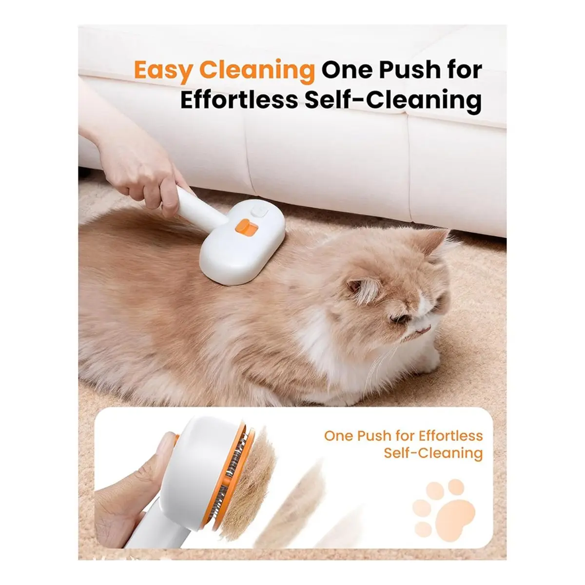 【AT48】 NEW Cat Steam Brush,Self Cleaning Cat Brush for Shedding,Rechargeable Pet Hair Removal Comb, Pet Steam Brushes