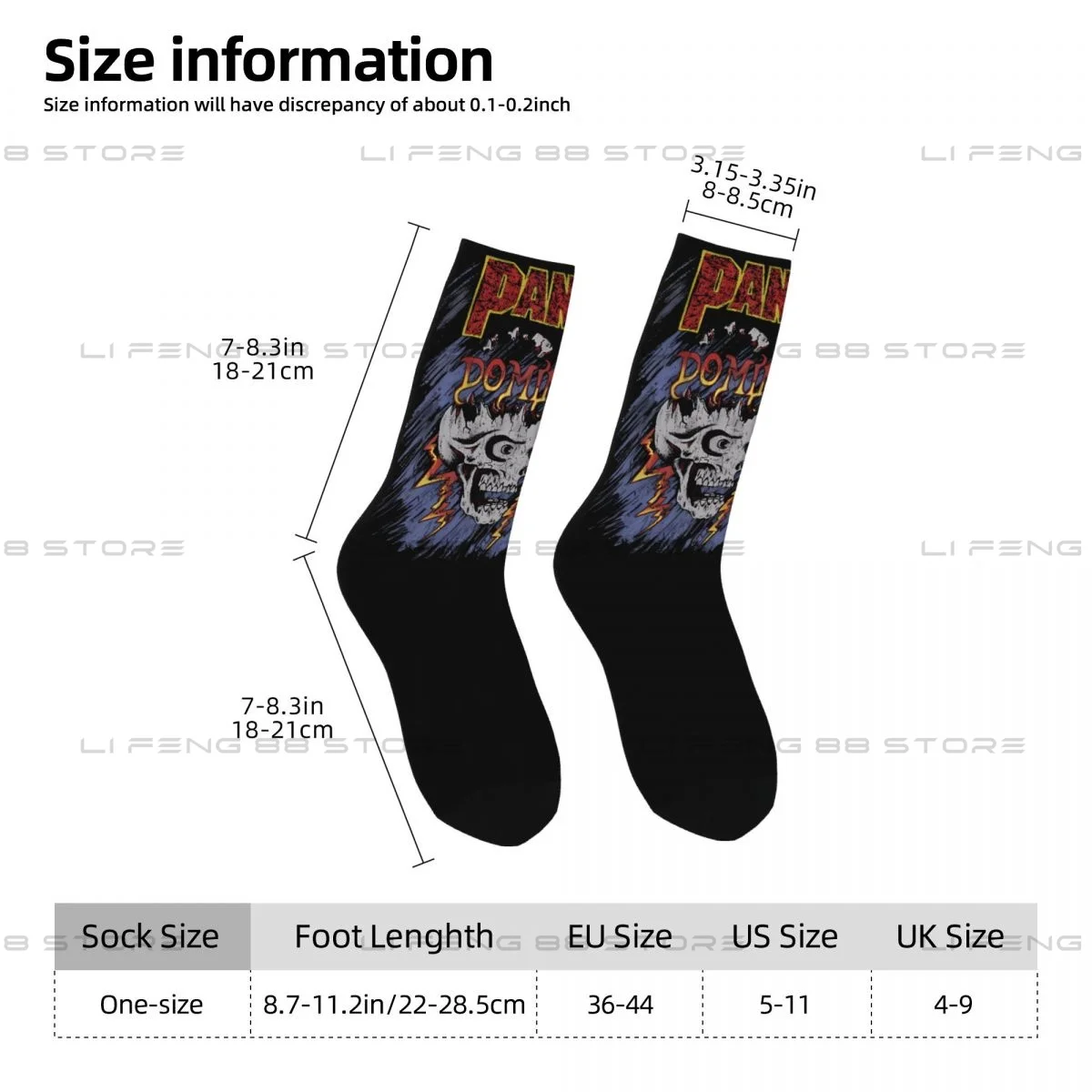 Rock Art Skull Pantera Unisex Winter Socks Hiking Happy Socks Street Style Crazy Sock image 3