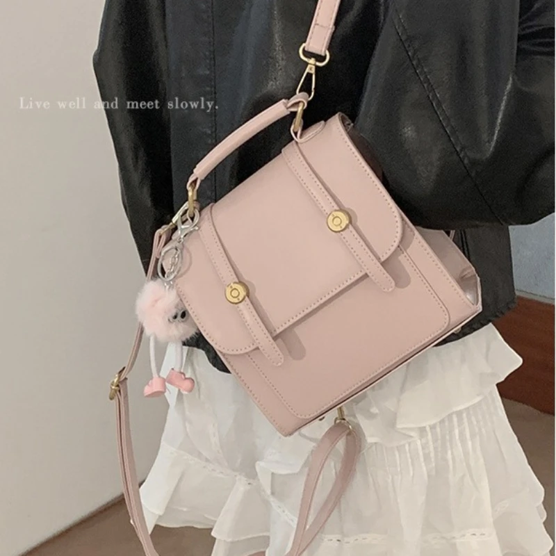 

Premium Silver Backpack for Girls Ins Korean Fashion Casual Dual-Use Handbag Shoulder Bag Large Capacity Daypack for Travel