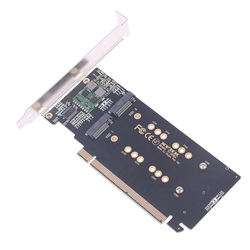 1PCS PCIex16 4 port NVME expansion Card m.2 X16 TO 4X NVME PCIE3.0 GEN3 X16 TO 4*NVME RAID CARD PCI-E VROC CARD RAID Hyper