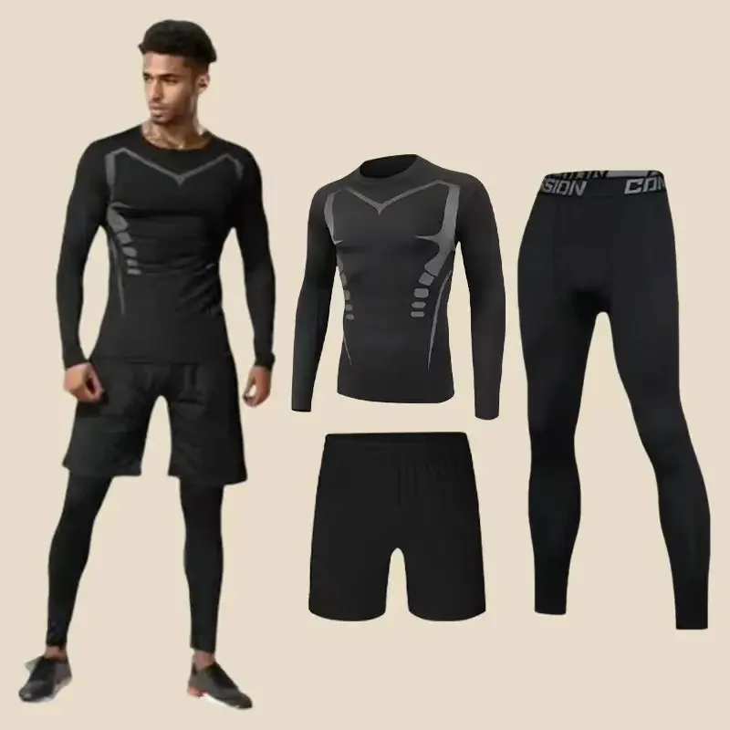 Popular sports 3-piece set, soft and comfortable, highly elastic and quick-drying, versatile and fashionable for sports