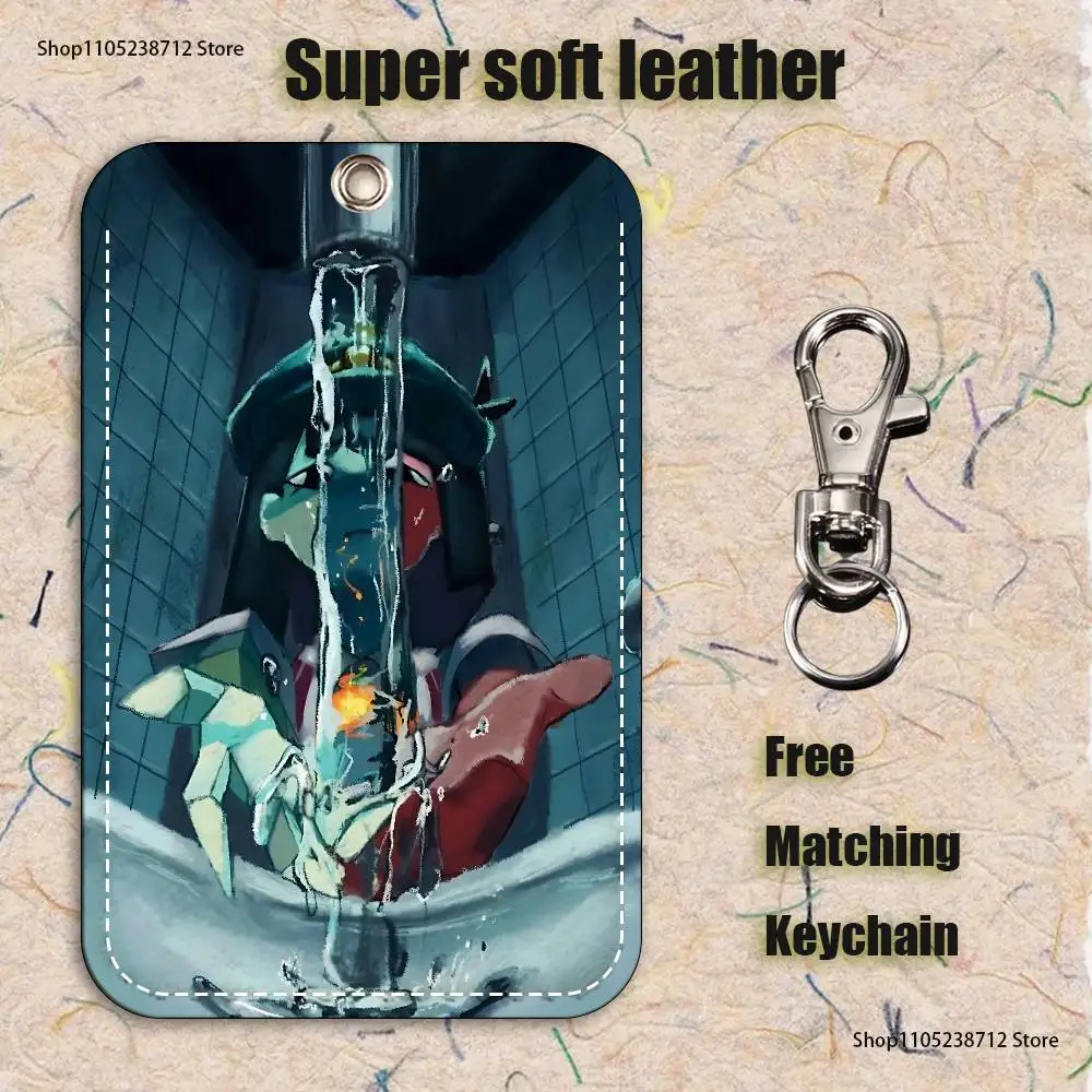 E-Ena Graficzny Estetyczny Brelok do Kluczy z Motywem Deszczu i Skał, Etui na Karty Bankowe, Biznesowe, Pracy, Studenckie, Ochronne Etui na Kartę Autobusową