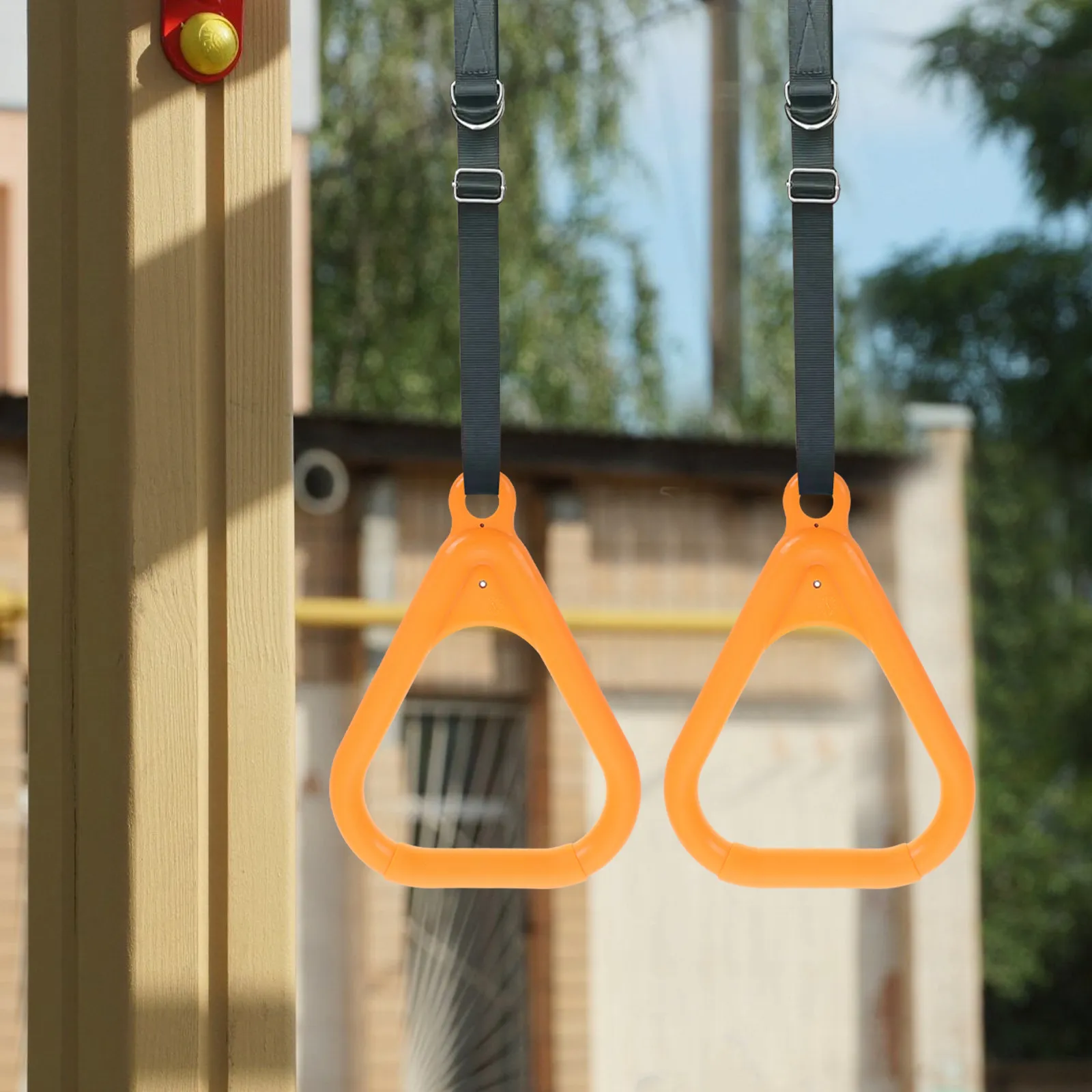 2Pcs Gymnastics Rings Triangle Portable Indoor Outdoor Strength Training Workout Rings Gym Ring Gymnastics Equipment for Home