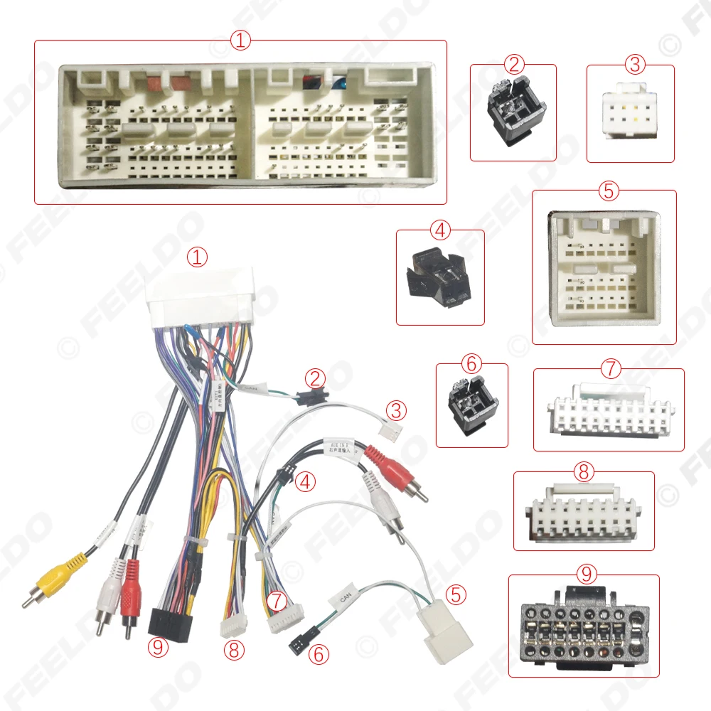 16pin Car Audio Wiring Harness Cable for Hyundai Encino Mistra Elantra Lafesta KIA Sportage R KX KX5 KX7 - Vehicle Audio Install