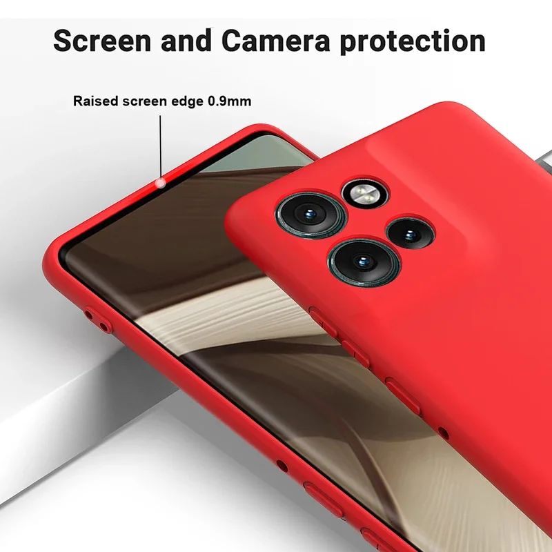 For Motorola MOTO Edge 50 Neo ,S50 Case Soft Premium Liquid Silicone Case with Flocking inside Cover with Strap for Moto S50