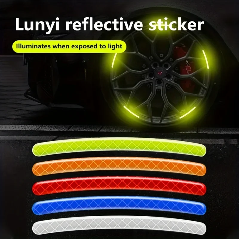 20pcs Car Tires, Wheel Hubs, Reflective Stickers, Colored Glowing, Pink Stickers, Car Decorations