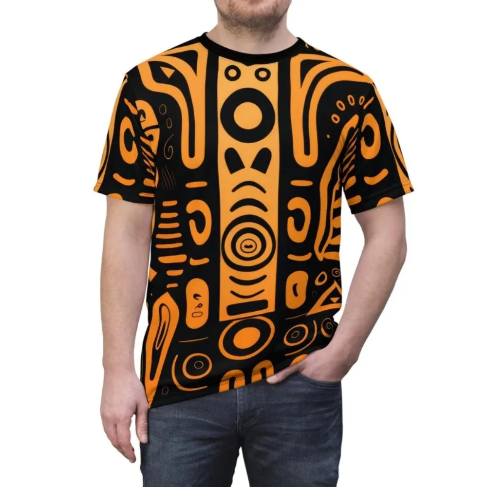 Men's Round-neck T-Shirt 3DPrint Tribal Ethnic Style Geometric Pattern Quick-Dry Breathable Sports Leisure Family Clothing Shirt