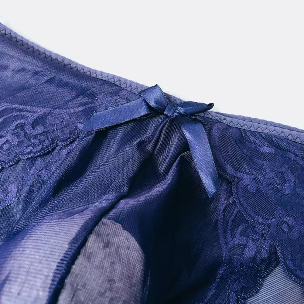 Sexy Men Lace See Through Ultrathin Underwear Sissy Panties Comfortable U Convex Pouch High Fork Briefs Lingerie