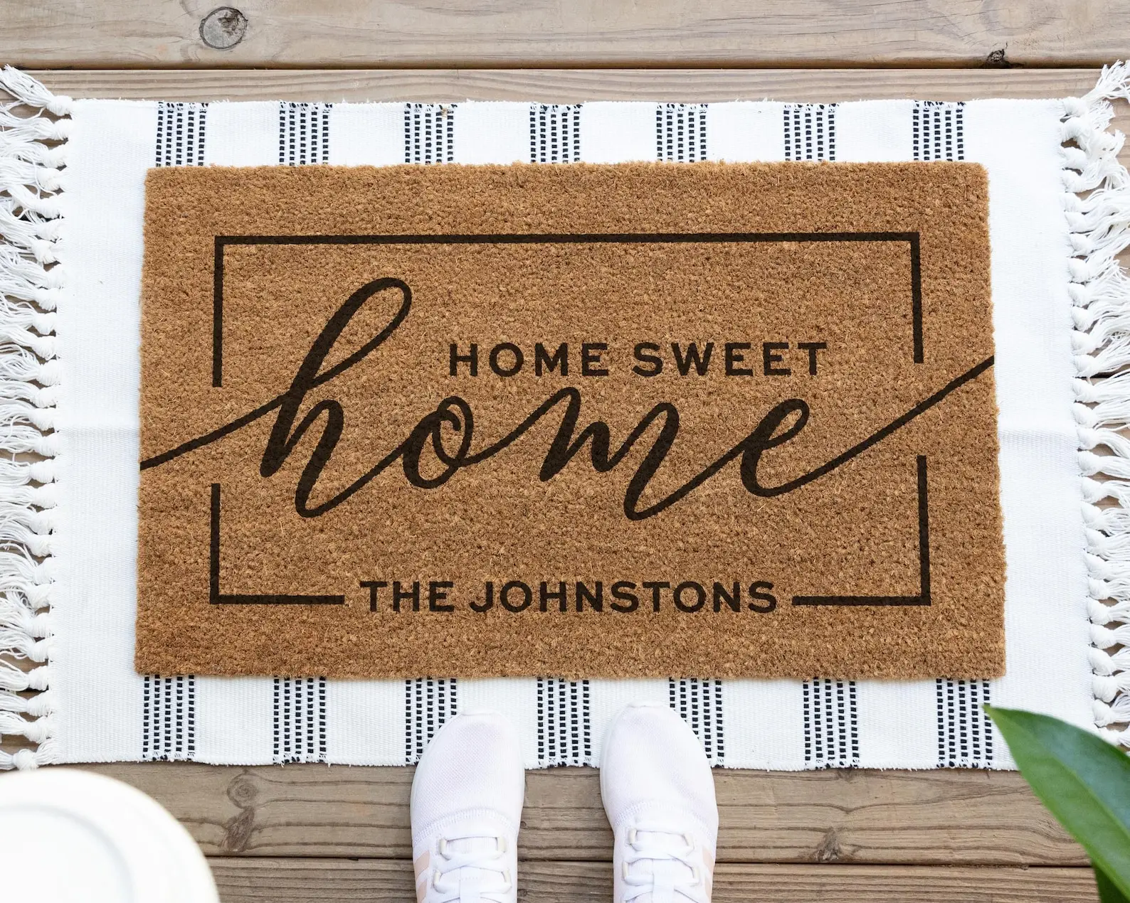 Personalized Home Sweet Home Doormat Realtor Estate Closing Housewarming Gifts Custom Your Name Words Door Decoration  Doormat