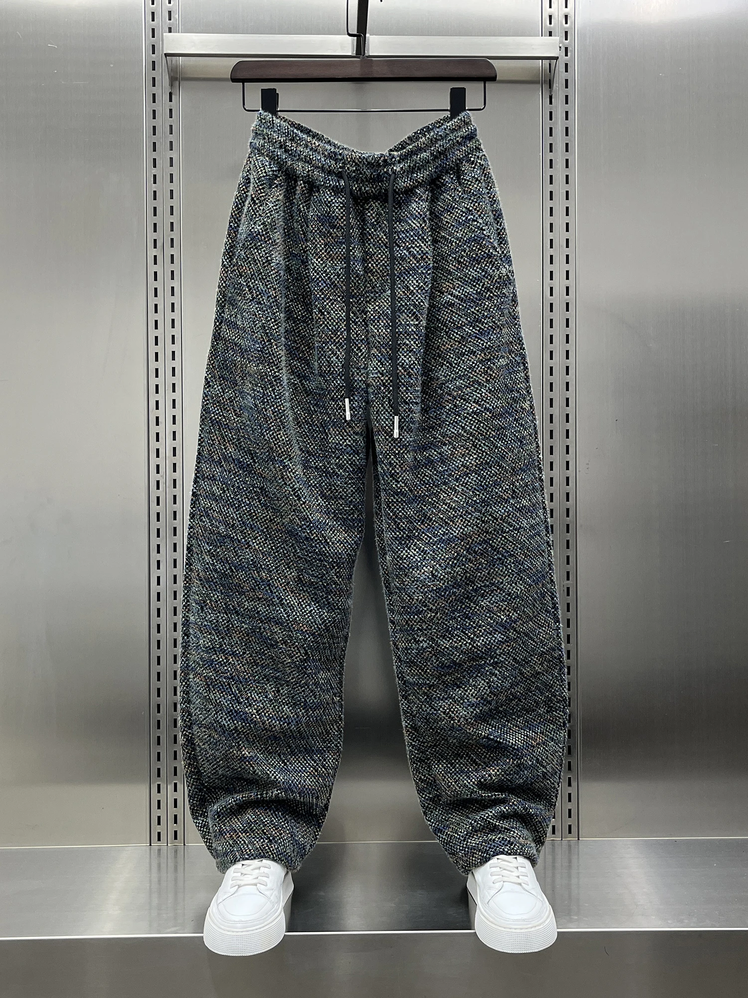 

Мужские повседневные брюки прямого кроя, осенняя новинка, модные, спортивные, с высокой эластичностью на талии, свободного кроя, удобные