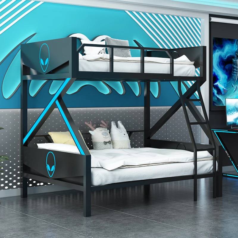 

Hotel School Iron Frame Bunk Bed E-sports Lantern Smart Bed High And Low Bed Lit Bedroom Furniture Luxury