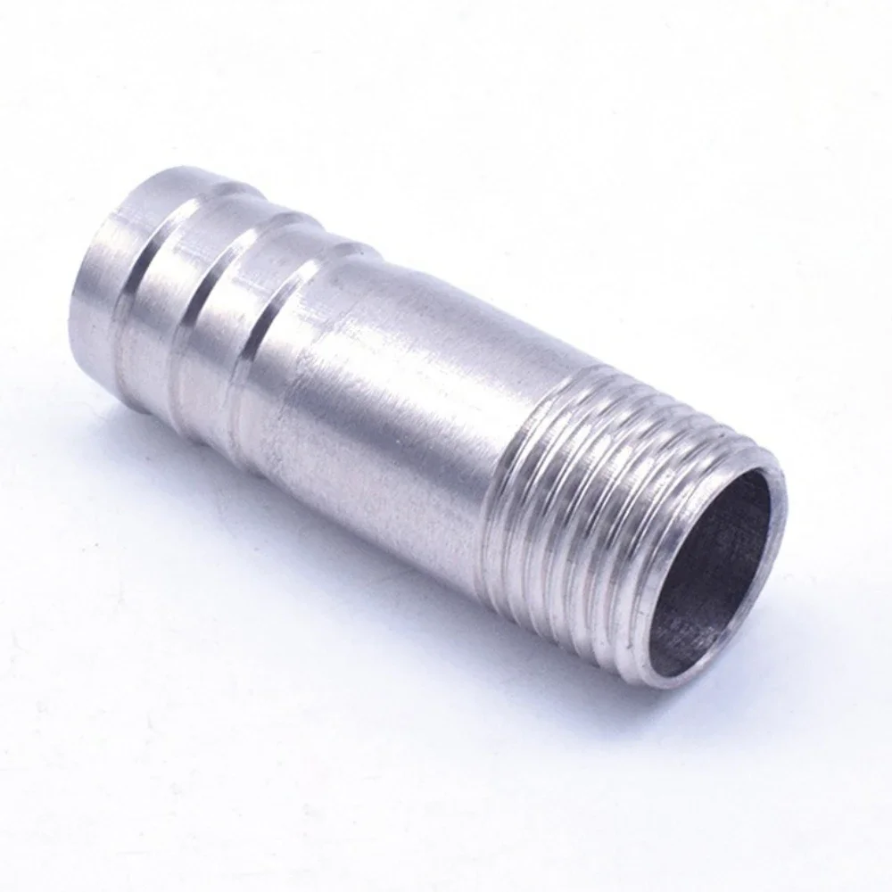 Conector de encaixe de tubulação de aço inoxidável 304 316, BSP Mangueira Barb, Barrel Nipple Coupler, 1/8 ", 1/4", 3/8 ", 1/2", 3/4 ", 1", 2 ", 3", 4"