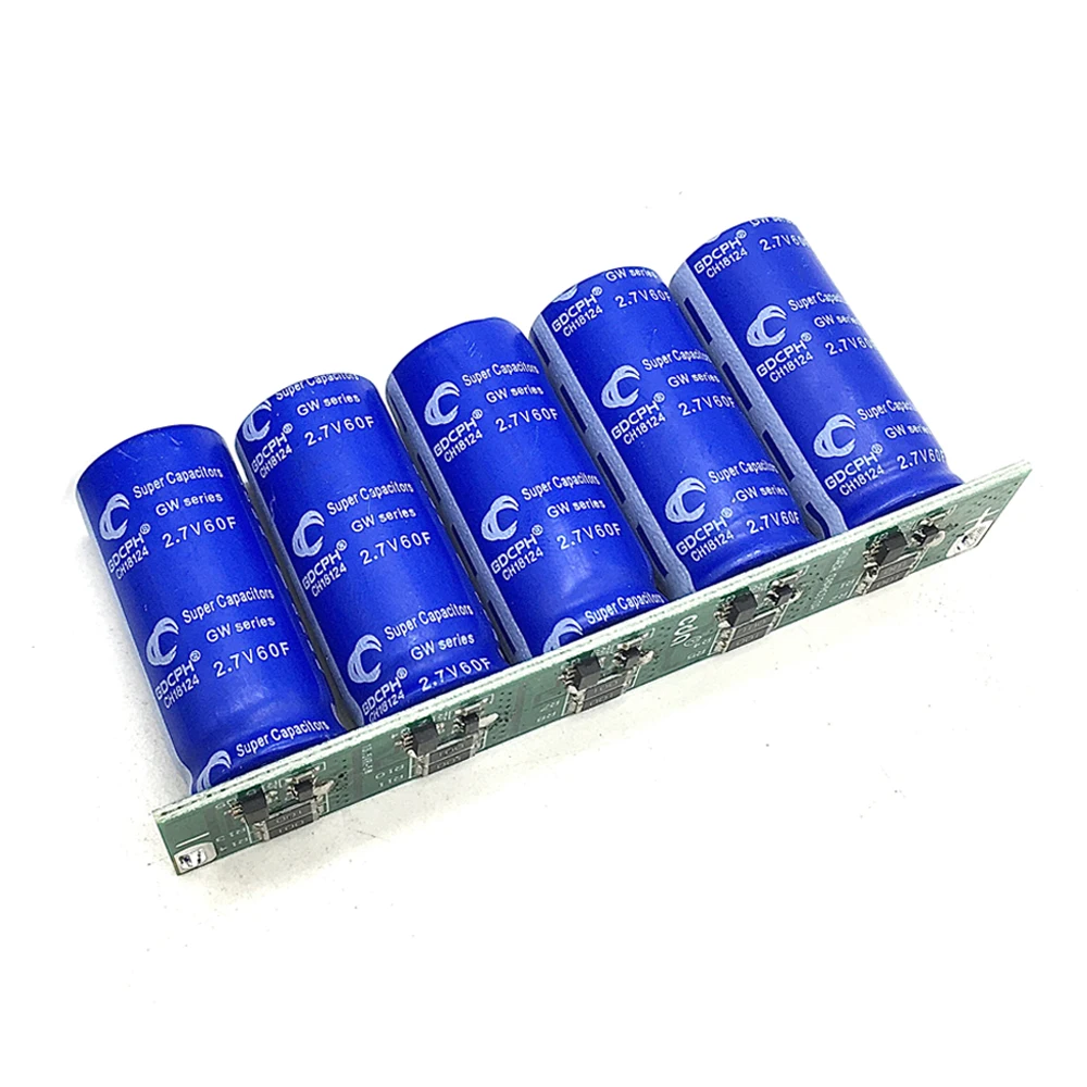 

2.7V 60F Automotive Super Farad Capacitor Module Supply Rectifier 5PCS/1Set 13.5V 12F Single Row Farad Capacitor Super Capacitor