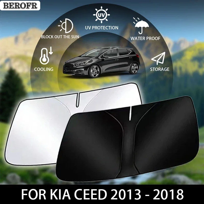 Car Window Sunshade For Kia Ceed 2013 - 2018 Accessories JD Front Windshield Vehicle Sun Visor Water Proof Protector UV Interior