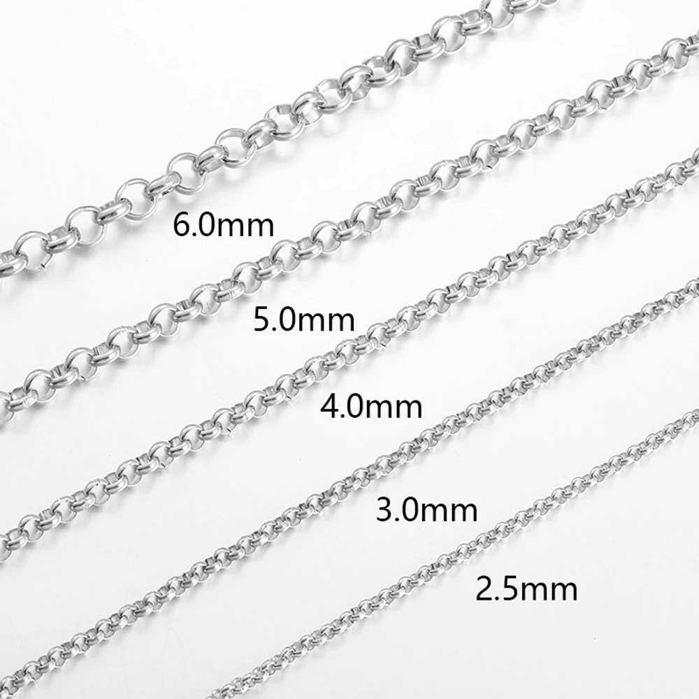1 Meter Stainless Steel BL O Style Link Chain for DIY Bracelets Necklace Jewelry Making Accessories Bulk