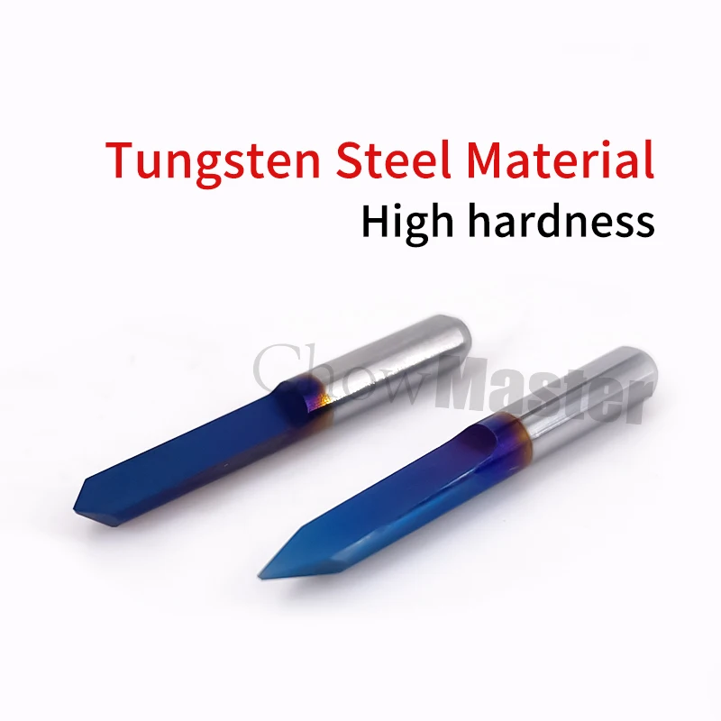 10PCS Milling Cutter Flat Bottom Carbide End Mill 10 15 20 30 45 60 90 Degrees 0.1 0.2 0.3mm Tip 1/8 Shank CNC Engraving Bit