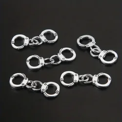 10pcs Trendy Alloy Silver Color Handcuffs Connecter Charms For DIY Necklace Bracelet Jewelry Making Accessoriess
